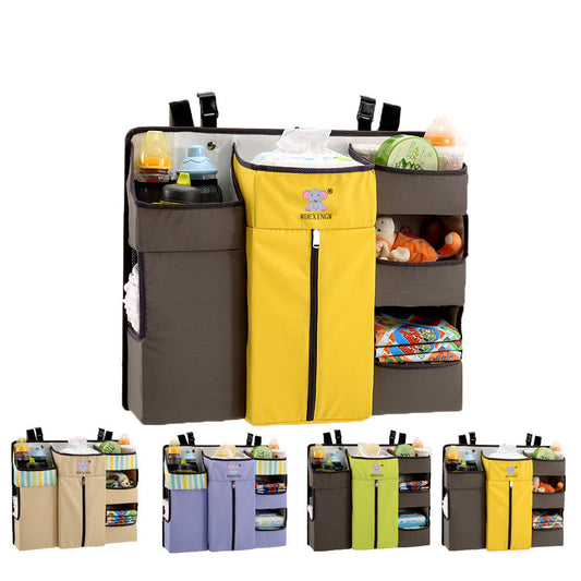 Baby Crib Hanging Organizer – Bedside Diaper Storage Bag for Nursery Essentials