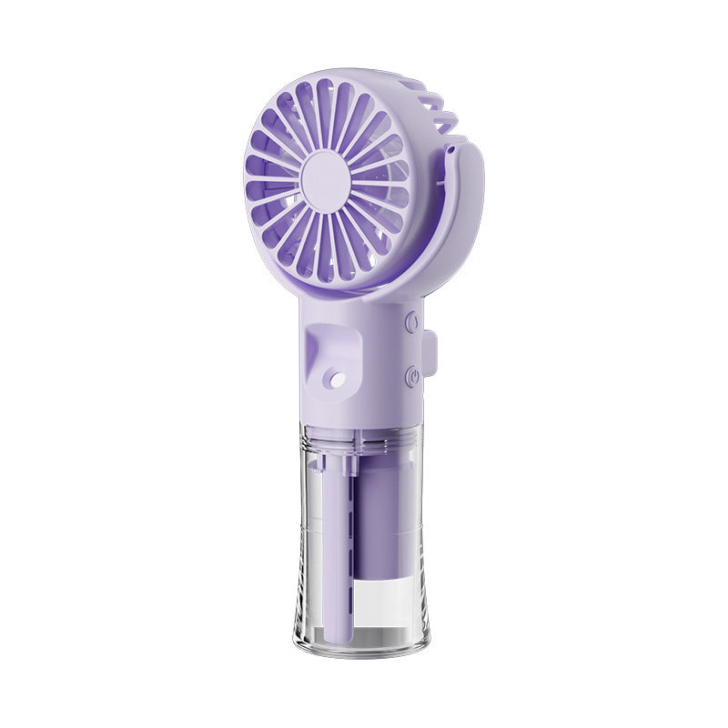 Portable Handheld Spray Fan – 4-Speed USB Rechargeable Mist Cooling Fan for Outdoor Summer Use