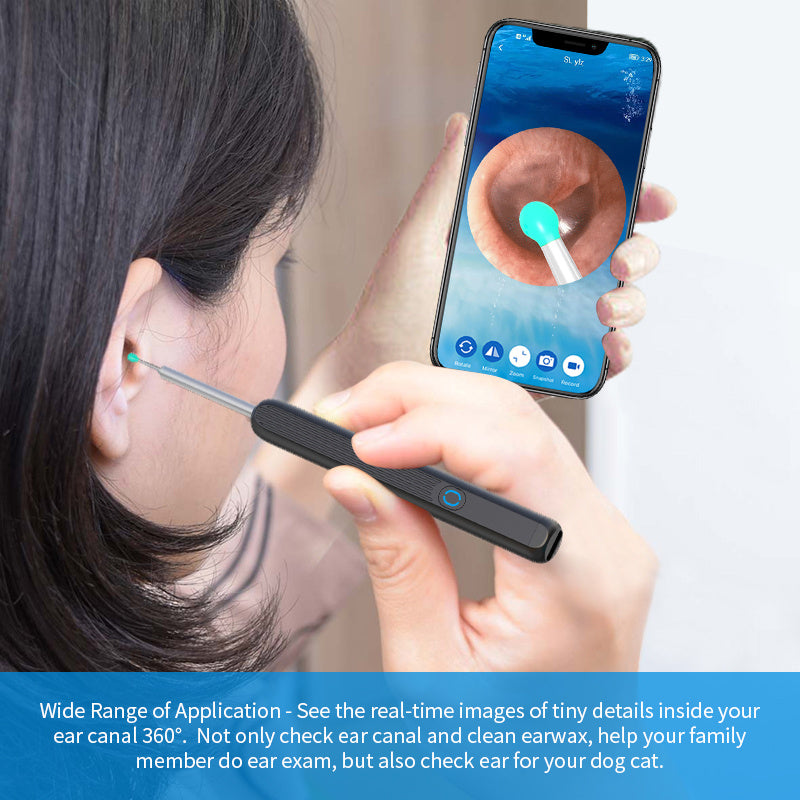 NE3 Wireless Ear Wax Removal Tool with Camera – LED Otoscope Ear Cleaner Kit for iPhone & Android
