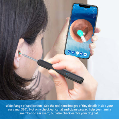 NE3 Wireless Ear Wax Removal Tool with Camera – LED Otoscope Ear Cleaner Kit for iPhone & Android