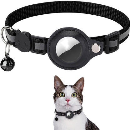 Reflective Waterproof AirTag Collar – Nylon Pet Collar with Protective Holder for Dogs & Cats
