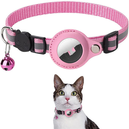 Reflective Waterproof AirTag Collar – Nylon Pet Collar with Protective Holder for Dogs & Cats