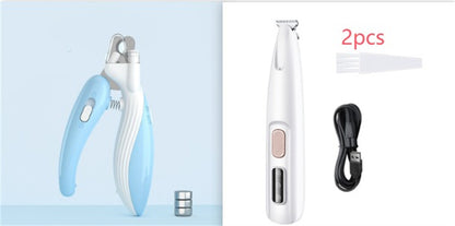 Waterproof Pet Paw Trimmer with LED Light & Display – Wide Blade Per Hair Clippers for Grooming