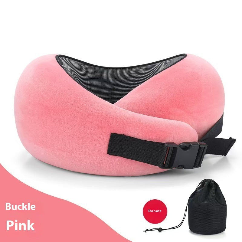 Soft Memory Foam Travel Neck Pillow – Adjustable U-Shape Support for Plane, Car & Office Naps