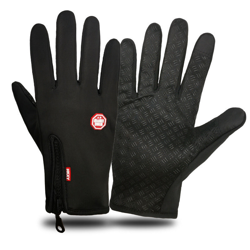 Full-Finger Touchscreen Ski Gloves – Waterproof Winter Gloves with Zipper Design