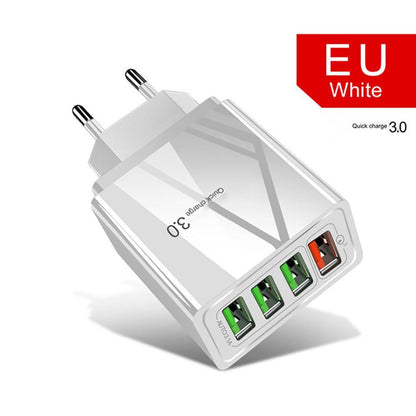 3A Illuminated USB Wall Charger – 4-Port Fast Charging Adapter for Mobile Devices