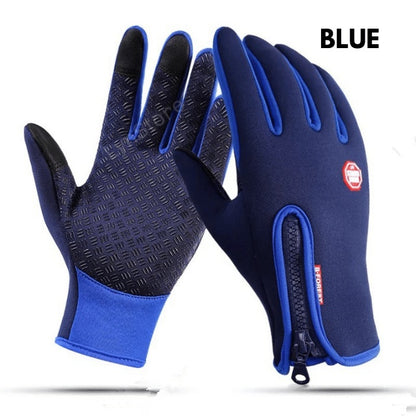 Winter Touchscreen Motorcycle Gloves – Waterproof, Anti-Slip, Fleece-Lined Sports Riding Gloves