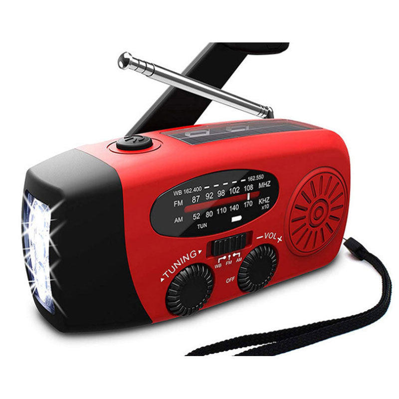 Solar Hand Crank Emergency Radio – USB Charging Flashlight with AM/FM & Power Bank Function
