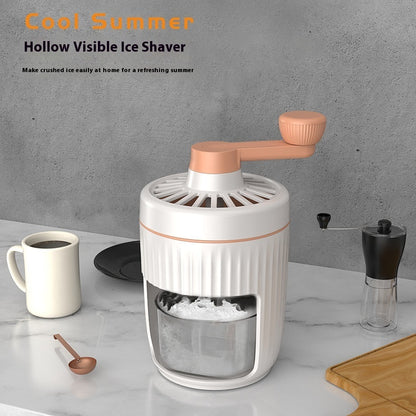 Hand-Cranked Ice Shaver – Manual Snow Cone & Smoothie Maker for Home Use