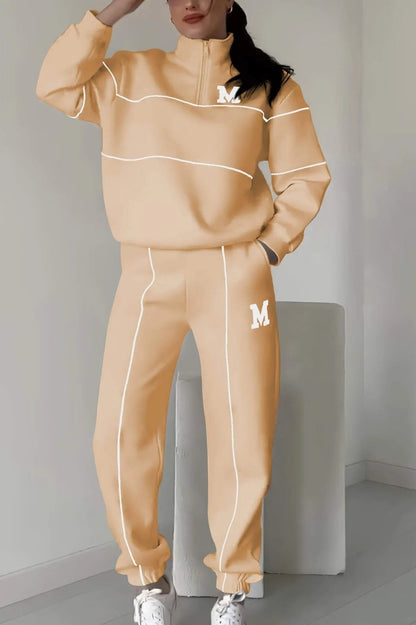 Women's 2-Piece Loungewear Set – Baggy Pullover Sweatshirt & Sweatpants with Pockets