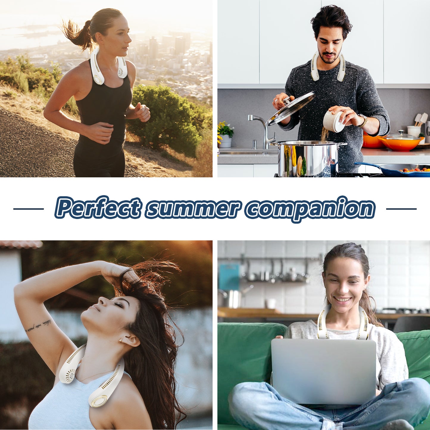 Portable Halterneck Fan – Hands-Free Wearable Cooling Fan for Travel, Sports & Outdoors