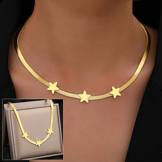 Women's Gothic Stainless Steel Necklace – Blade, Snake Chain & Star Choker Statement Jewelry