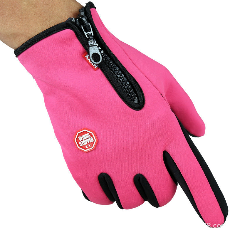 Full-Finger Touchscreen Ski Gloves – Waterproof Winter Gloves with Zipper Design