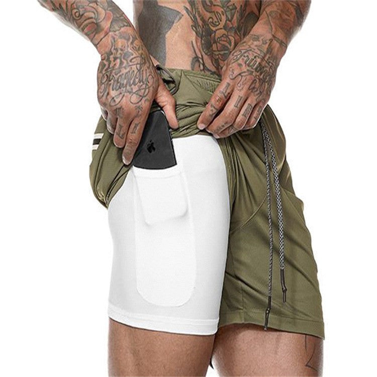 Men’s Pocket Compression Shorts – Athletic Gym Running Training Sportswear
