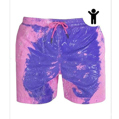 Men’s Color-Changing Swim Trunks – Quick-Dry Summer Beach Shorts with Magic Heat Reactive Fabric