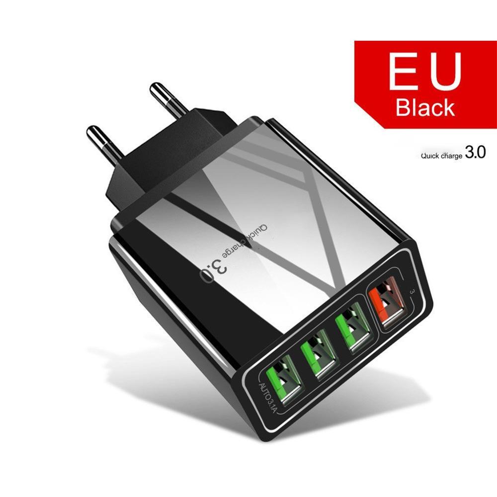 3A Illuminated USB Wall Charger – 4-Port Fast Charging Adapter for Mobile Devices