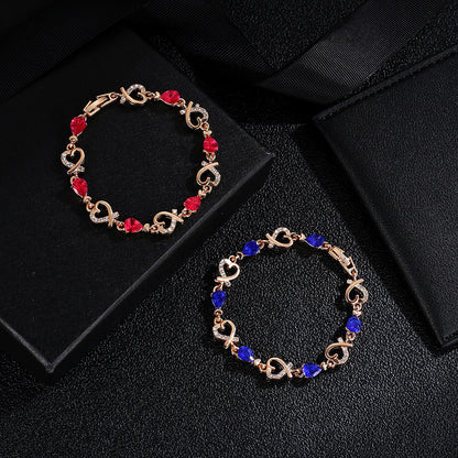 Hollow Heart Love Bracelet – Fashion Rhinestone Bangle with Romantic Charm