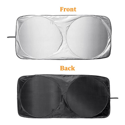 Foldable Car Sunshade for Windshield & Rear Window – UV Protection Sun Visor with Suction Cups, Keeps Interior Cool