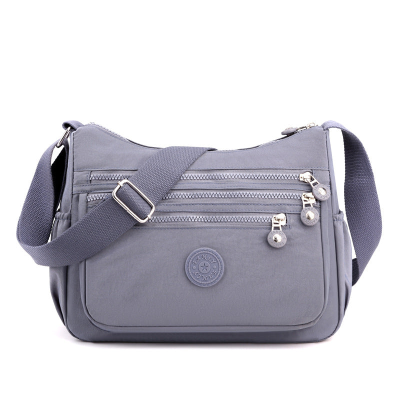 Lightweight Nylon Multilayer One-Shoulder Casual Messenger Bag – Simple & Durable Design