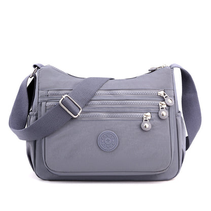 Lightweight Nylon Multilayer One-Shoulder Casual Messenger Bag – Simple & Durable Design
