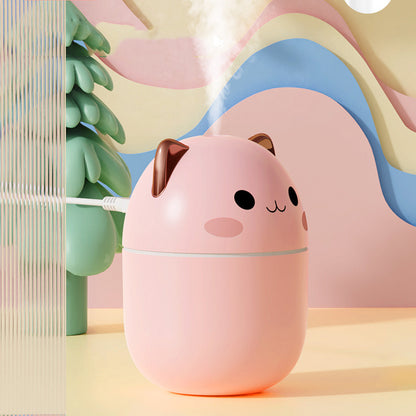 Cute Cat USB Air Humidifier – Ultra-Silent LED Cool Mist Diffuser for Office, Bedroom, Car & Home