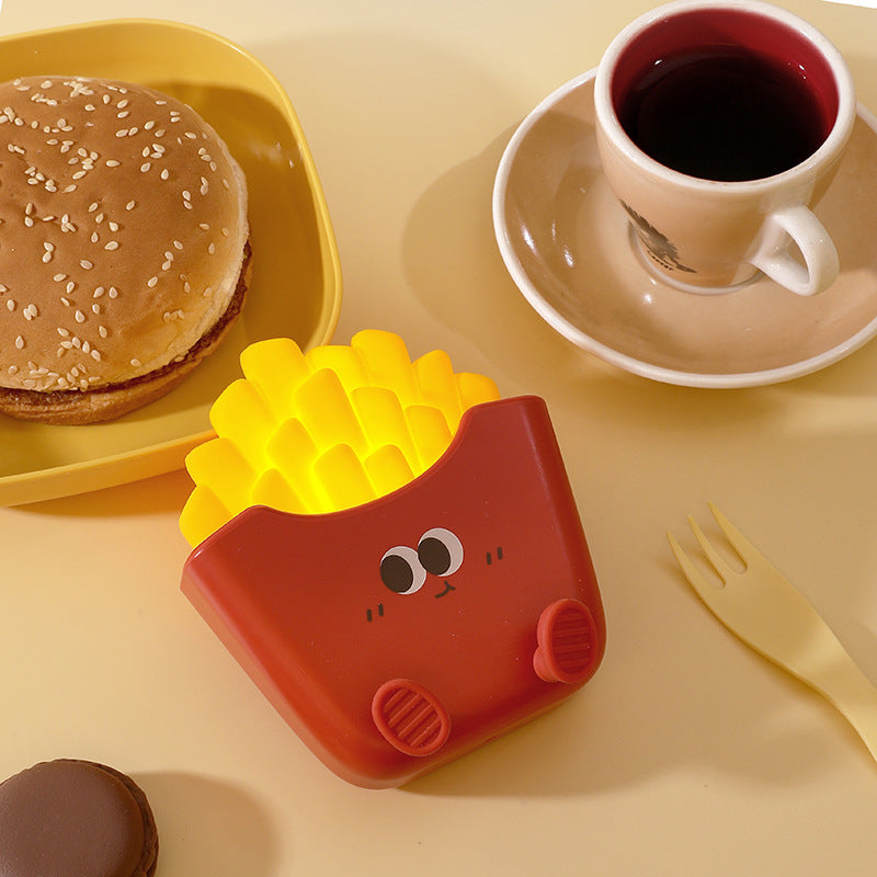 Cute French Fries Night Light – USB Rechargeable LED Lamp for Home & Kids' Room Decor