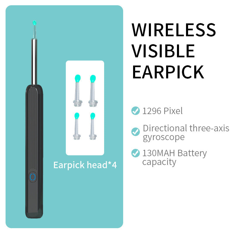 NE3 Wireless Ear Wax Removal Tool with Camera – LED Otoscope Ear Cleaner Kit for iPhone & Android