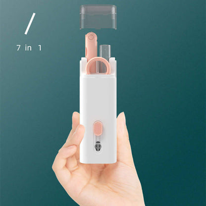 7-in-1 Multifunctional Cleaning Kit – Bluetooth Earbuds Cleaner, Keyboard Brush, Keycap Puller & Screen Cleaning Pen