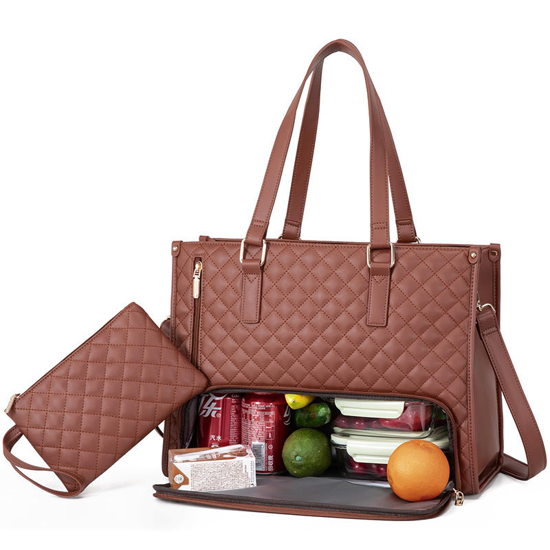 Women's Insulated Lunch Bag – Large Leak-Proof Tote with Laptop Compartment for Work & Commute