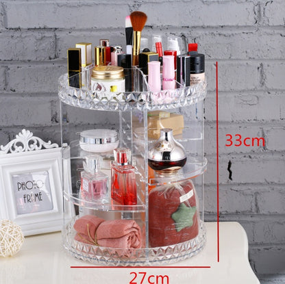 Diamond Wave Makeup Organizer – Elegant Cosmetic Storage Box with Drawers for Vanity & Bathroom