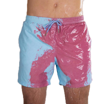 Men’s Color-Changing Swim Trunks – Quick-Dry Summer Beach Shorts with Magic Heat Reactive Fabric