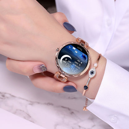 Women's Waterproof Smartwatch – Fashionable Fitness Tracker with Heart Rate Monitor & Sports Modes