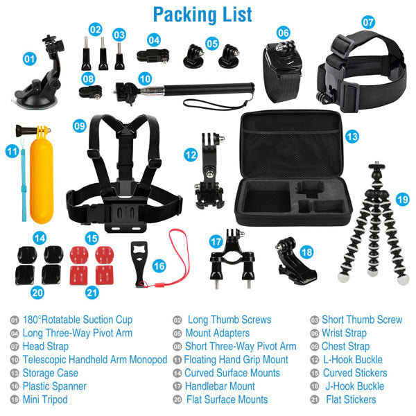 26-in-1 Camera Accessory Kit – Complete Photography Set for Action & DSLR Cameras