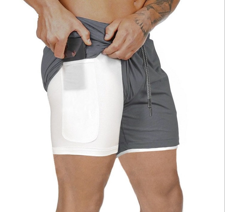 Men’s Pocket Compression Shorts – Athletic Gym Running Training Sportswear
