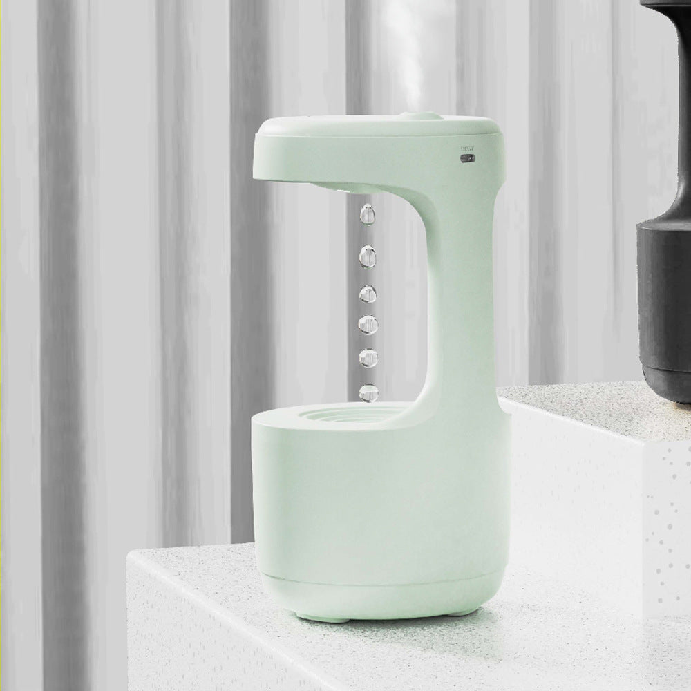 Anti-Gravity Water Drop Humidifier with Clock – Silent Aroma Diffuser, LED Display & Large Capacity for Bedroom or Office