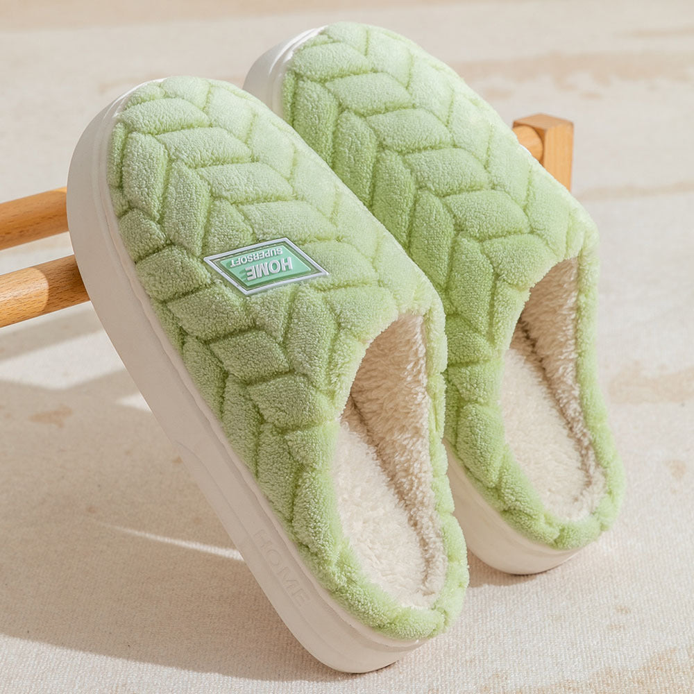 Non-Slip Thick-Soled Plush Winter Slippers – Warm Indoor Fleece Shoes for Couples (Men & Women)