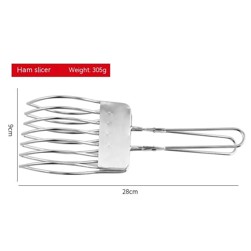 Stainless Steel Slicer – Precision Ham, Bread & BBQ Meat Cutter for Kitchen or Grill