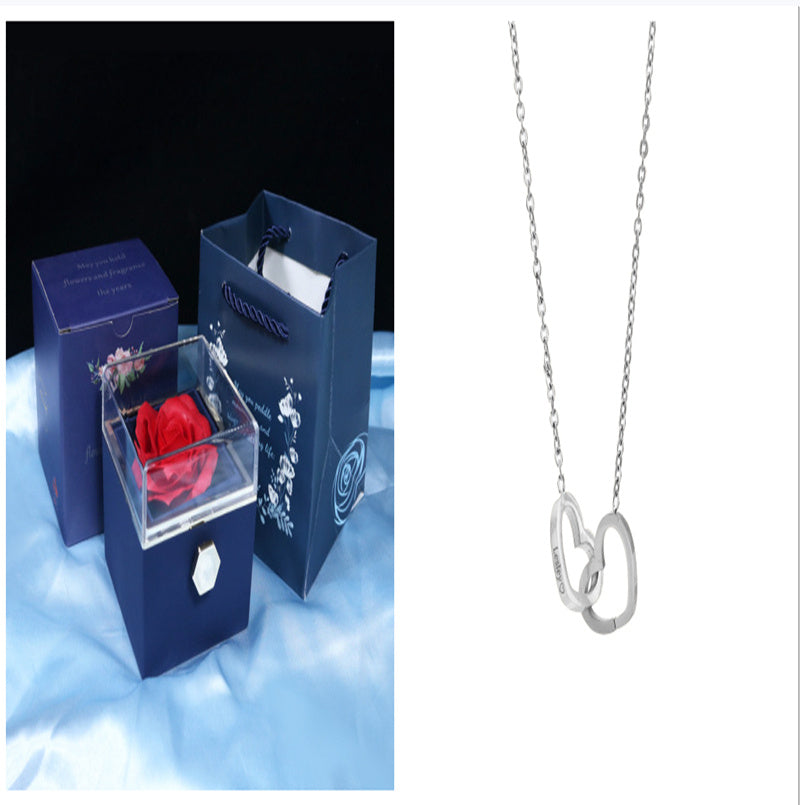 Rotating Rose Flower Gift Box – Creative Jewelry Packaging for Women.