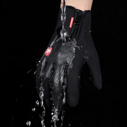 Winter Touchscreen Motorcycle Gloves – Waterproof, Anti-Slip, Fleece-Lined Sports Riding Gloves