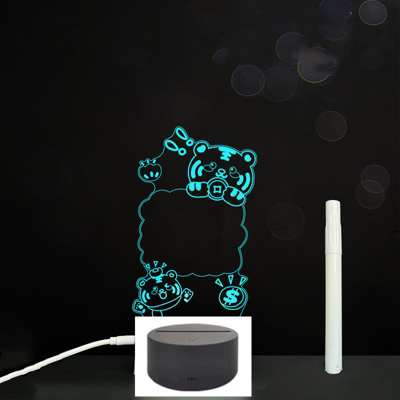 3D LED Acrylic Message Board – Glowing Handwriting Note Pad with Light-Up Display