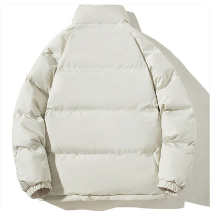 Unisex Stand-Up Collar Winter Jacket – Thickened Plush Coat with Pockets for Couples