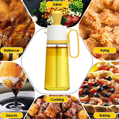 2-in-1 Oil Dispenser with Silicone Brush – Glass Bottle for BBQ, Cooking & Seasoning | Kitchen Spray Bottle Tool