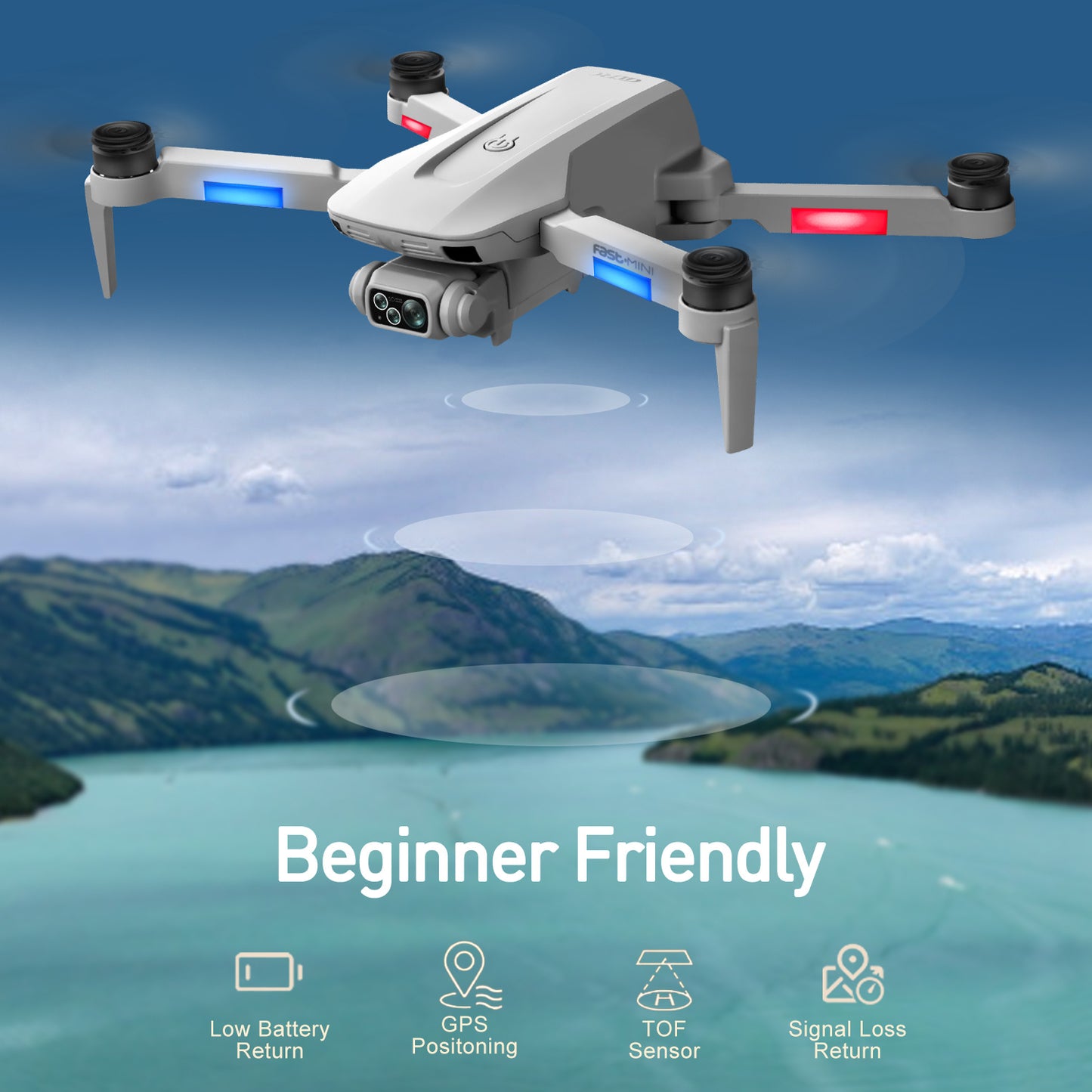 4DRC F8 GPS 4K Dual Camera Drone – 5G WiFi FPV Quadcopter with LCD Screen & Follow Me Mode