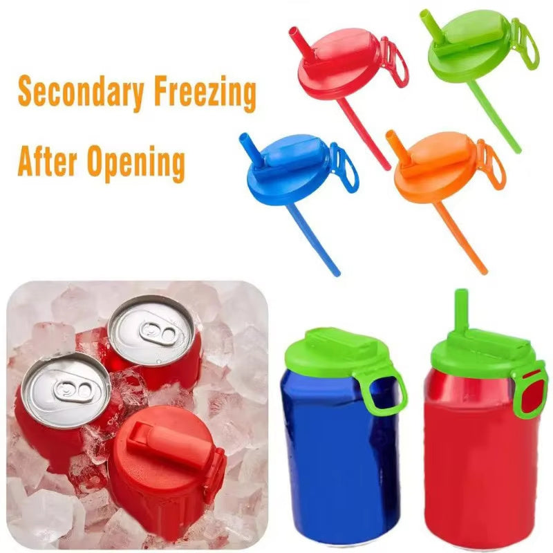 Reusable Soda Can Lid with Straw – Leak-Proof Cap & Stopper for Standard Soda, Juice & Cola Cans