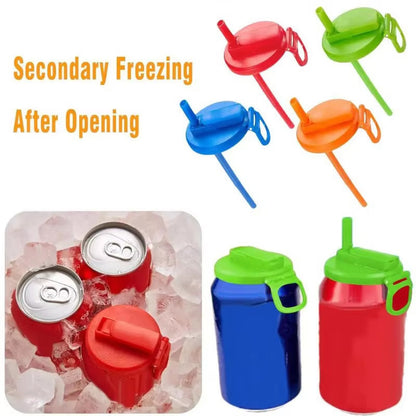 Reusable Soda Can Lid with Straw – Leak-Proof Cap & Stopper for Standard Soda, Juice & Cola Cans