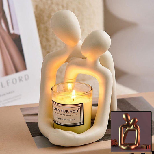 Loving Couple Resin Statue – Romantic Modern Decor for Shelves, Desks & Nightstands