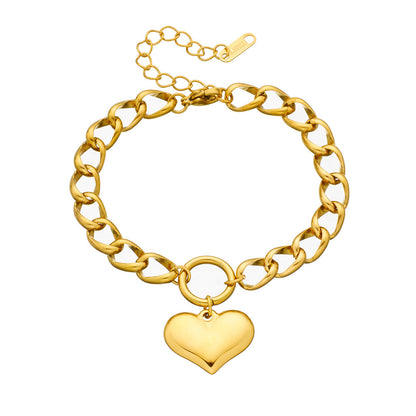 Women's Punk Titanium Steel Chain Bracelet – Retro Hip-Hop Round Link Stainless Steel Jewelry