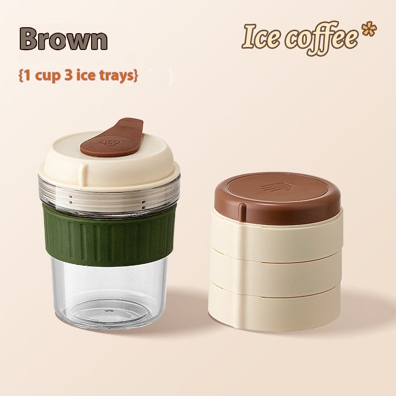 Portable Cold Brew Coffee Cup with Ice Tray – Reusable Iced Coffee Tumbler for On-the-Go Refreshment
