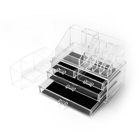 Makeup Storage Organizer Set – Multi-Compartment Cosmetic Holder for Vanity, Bathroom & Dresser | Skincare & Beauty Product Organizer