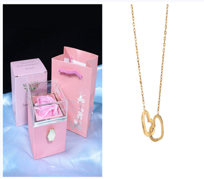 Rotating Rose Flower Gift Box – Creative Jewelry Packaging for Women.